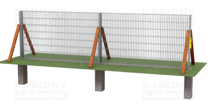 fixace gabionovych sloupku v betonu pri montazi